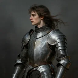 handsome male knight in armor, profile!! murky lighting, wind blowing, portrait, fairytale, physical mental perfection, symmetrical! intricate, romanticism, highly detailed, biblical divine holy perfection!! digital painting, artstation, concept art, smooth, sharp focus, by artgerm and greg rutkowski and alphonse mucha