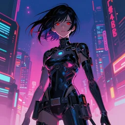 digital hyper vibrant cyber punk future horror ukiyo - e painting, artstation