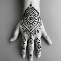 tattoo black and white artistic henna pattern organic art nouveau highly detailed 4 k asymmetrical