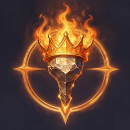 holy flame crown spell, hearthstone, digital painting art, fantasy game spell symbol, by greg rutkowski