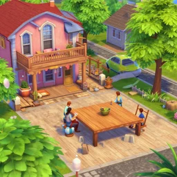 sims 2 strangetown in the style of sims 4