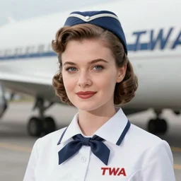 Tuesday Weld as a TWA stewardess in 1965, by Gil Elvgren