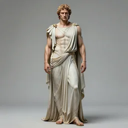 full body portrait of charles dance as the greek god of time, long flowing robe, lean, fit, abs. hourglass background. detailed face, concept art, intricate, highly detailed 8 k, smooth, sharp focus, handsome and aesthetic shape of face and body, artgerm, artstation, art by zexi guo and nira and junpei suzuki and gharliera