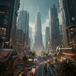 inside an atompunk city, highly detailed, 4k, HDR, award-winning, octane render, trending on artstation