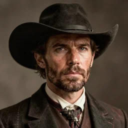 real-life face portrait short stubble beard cowboy skinny masculine Roger Clark as exactly the same as arthur morgan furrowed brown from red dead redemption 2 movie dramatic lighting late 1800s Daguerreian photo by Mathew Brady