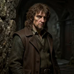 Drug addict hobbit in a dark alley, ultra realistic, concept art, intricate details, dark, highly detailed, photorealistic, octane render, 8k, unreal engine, art by artgerm and greg rutkowski and alphonse mucha