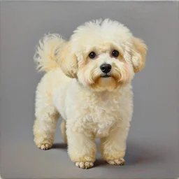 painting of cute dog, full size, in style of patrick caulfield, photorealistic