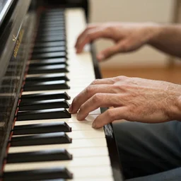 sausage fingers playing the piano