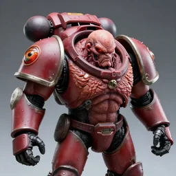 hyperrealistic rendering, flesh monster doom space marine by kenneth scott, product photography, eyeballs, wet, chrome details, action figure, sofubi, studio lighting, colored gels