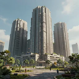 a highly detailed matte painting of a brutalist massive building in the middle of a cyberpunk park, by artgerm, by wlop, by greg rutkowski, volumetric lighting, octane render, 4 k resolution, trending on artstation, masterpiece