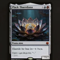 a beautiful and hyperdetailed trading card of a black lotus, in the style of magic the gathering!!!! 8 k, volumetric lighting, cell shaded, intricate detail, octane render