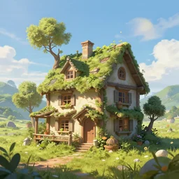 a house, fantasy digital art