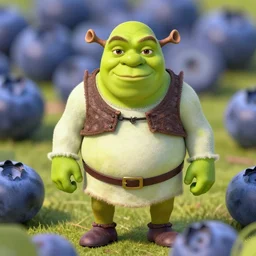 shrek as a blueberry