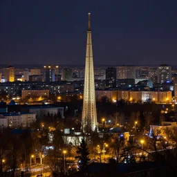 the city of pripyat at night