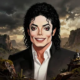 caricature of michael jackson, professional, silly