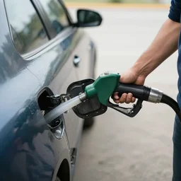 man siphoning fuel from a cars gas tank