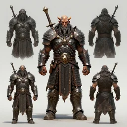 orcish warrior design sheet, trending on artstation.