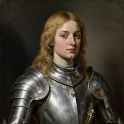 beautiful saoirse ronan, blonde hair, wearing silver armour, portrait, oil painting by titian, hard focus, masterpiece