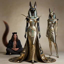 anubis goddess editorial, ancient egyptian haute couture by alexander mcqueen, kitsune still frame from'stargate'( 1 9 9 4 ), haute couture goddess kitsune by michelangelo, expressive metal couture editorial by malczewski