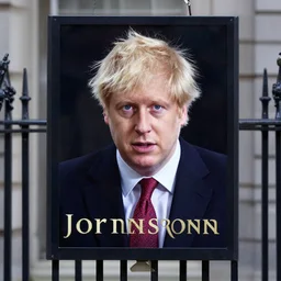 boris johnson v sign
