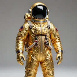 spaceman in gold vivid fashionable astronaut suit by gucci balenciaga luxury design concept art detailed