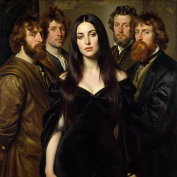 a beautiful painting of monica bellucci by John Everett Millais and Dante Gabriel Rossetti and John Collier and john william waterhouse, pre-raphaelite, detailed, trending on artstation, hd, masterpiece
