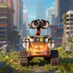 a scenary of city from wall - e overgrown, octane render, highly detailed, 8 k, rim lighting, artstation, concept art, sharp focus
