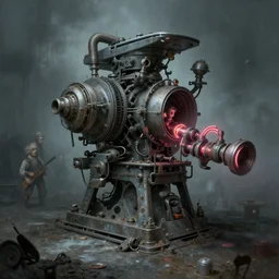 airbrushed slaughternacht fimbria decomissioned machine by wayne d barlowe, francesco blanc, alex ross, basil gogos, philippe druillet, fine art masterpiece baked at 3 0 0 f, matte painting, muted coloring, neon pipe, cold lighting, aged with sunlight, award winning horror wraparound, photorealistic render, cinematic