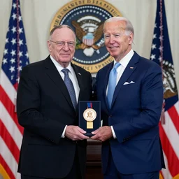 Joe Biden awarding Walter White the Presidential Medal of Freedom