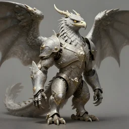 a anthropomorphic dragon chemerical eagle wearing scifi armor, diffuse lighting, fantasy, intricate, elegant, highly detailed, lifelike, photorealistic, digital painting, artstation, illustration, concept art, smooth, sharp focus, art by John Collier and Albert Aublet and Krenz Cushart and Artem Demura and Alphonse Mucha