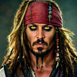 a pirate captain with long beard and bright golden eyes, glaming hair, cinematic lighting, trending on artstation
