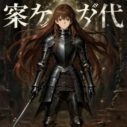 baroque oil painting japanese light novel cover illustration lotr anime key visual full body action shot | young girl black military crusader armour long flowing brown hair | symmetrical perfect face quiet gaze | gapmoe kuudere moody lighting bokeh strong highlights sharp contrast | trending pixiv fanbox | by greg rutkowski makoto shinkai takashi takeuchi studio ghibli