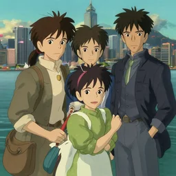 hongkong, in the style of studio ghibli, j. c. leyendecker, greg rutkowski, artgerm