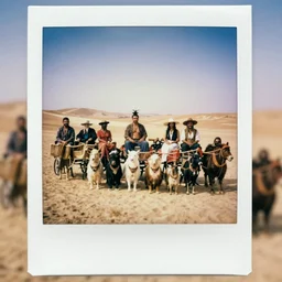 Summer of Love Polaroid photo of a group of Khajiit caravanners