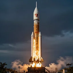 a rocket with Elon Musk's head on top