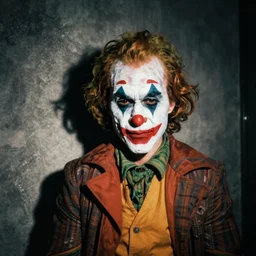 creepy grunge disposable camera photo of a sad clown | horror | nightmare