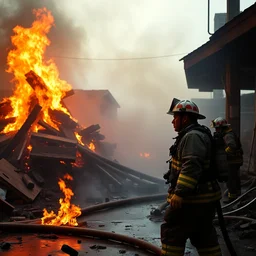 photo of danny trejo as a firefighter putting out a big fire, 8 k, 8 5 mm f 5. 6