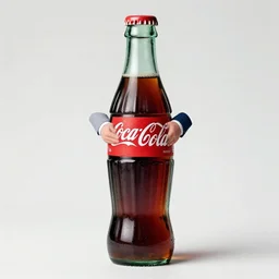 donald trump stuck inside an empty coca cola bottle, begging to be released