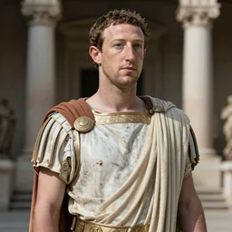 Mark Zuckerberg as a Roman emperor.