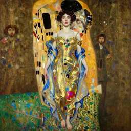 highly detailed oil painting | very intricate | cinematic lighting | award - winning | the goddess babalon wearing a gold and blue dress | by roberto ferri, by tom bagshaw, by j. c. leyendecker and klimt, beautiful cinematic light, american romanticism, by austin osman spare, artstation, cgsociety, official art, octane
