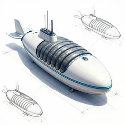 trilobite submarine concept design, blueprint, engineering design