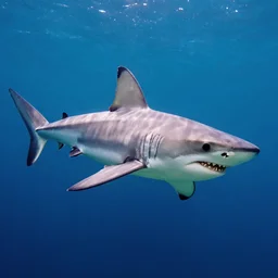 shark on color photograph