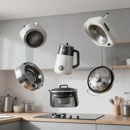 kitchen appliances falling from the sky like rain
