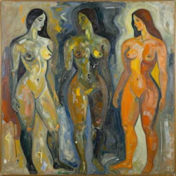 abstract painting with body shapes, vincent lefevre and hernan bas and pat steir and hilma af klint, psychological, photorealistic, dripping paint, washy brush, rendered in octane, altermodern, masterpiece