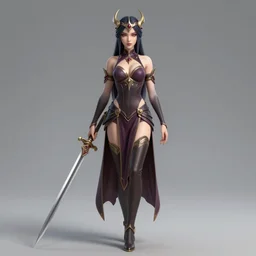 a beautiful female god character from hades game, full pose, centered, rim lights, highly detailed vector art, dynamic lights, particles and crystals are flying, 4k