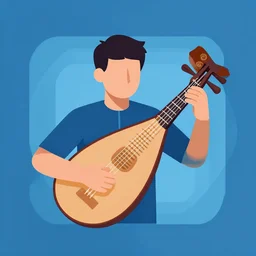 icon of a lute player, victo ngai, kilian eng, lois van baarle, flat