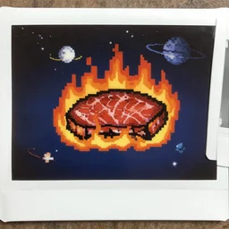 brisket venom cavity flame polaroid pixelart interstellar painting