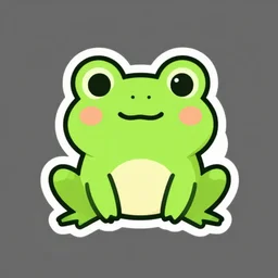 a cute frog, digital art, iconic icon, 2 d vector logo, cartoon, t - shirt design