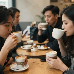 people drinking coffee