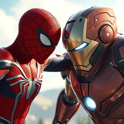 photorealistic, hyperdetailed rendering of spider - man and iron man hybrid, physically based rendering, octane render